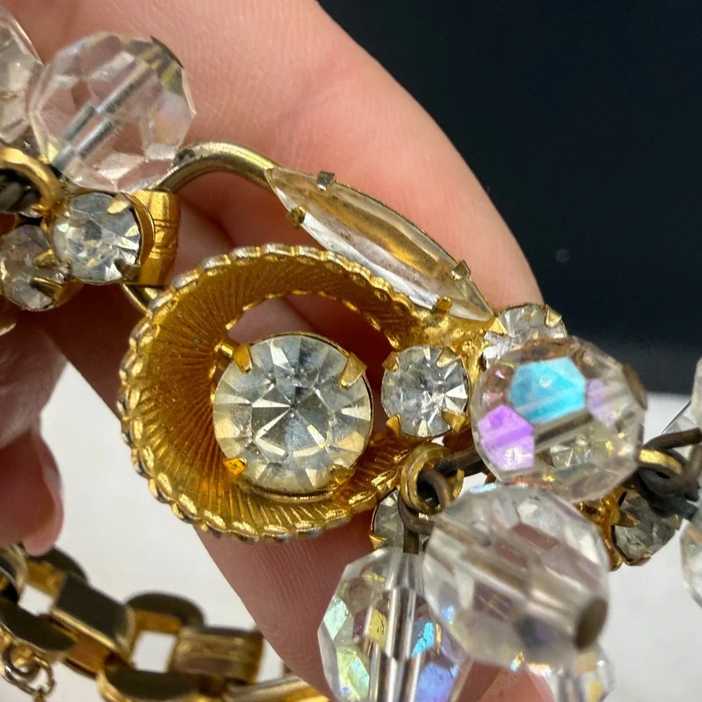 Vintage Juliana Rhinestone Bracelet Cha Cha Gold Tone 7" - Picture 4 of 11